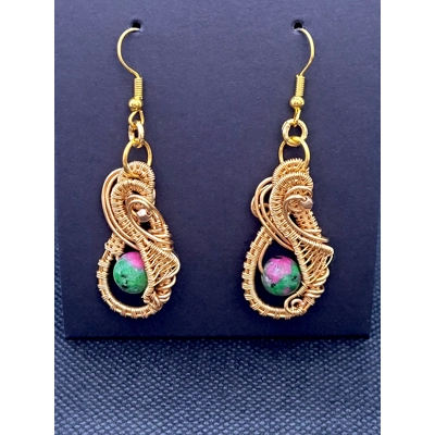Heady Ruby Zoisite Earrings