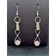 Rose Quartz Bead Long Dangly Earrings in Silver ..