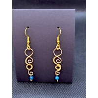 Apatite and Gold Long Earrings
