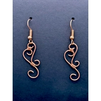 Copper Wire Dangly Earrings