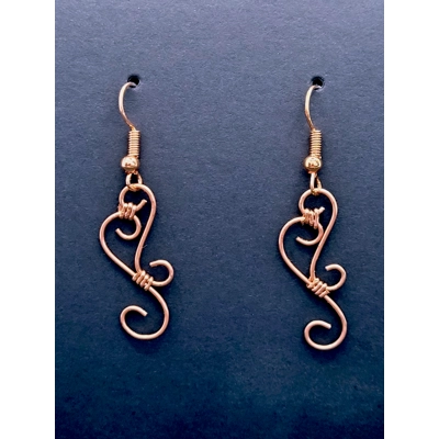 Copper Wire Dangly Earrings