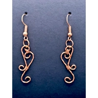 Twisted Wire Copper Dangly Earrings