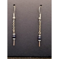 Blue Sandstone Chain Earrings