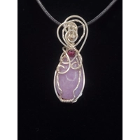 Lepidolite and Garnet Wire Wrappe..