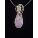Lepidolite and Garnet Wire Wrapped Pendant