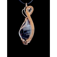 Banded Agate With Golden Wire Wrap