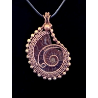 Large Ammonite Wire Wrap Necklace