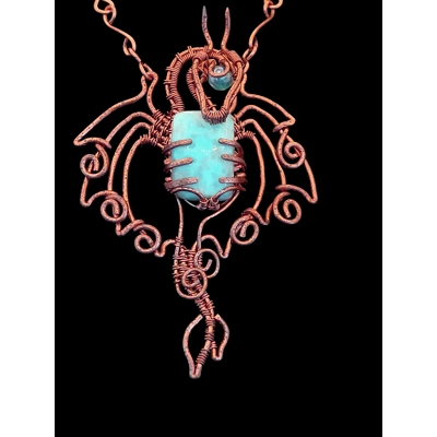Copper Dragon With Larimar