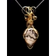 Dendritic Agate Golden Wire Wrap Pendant