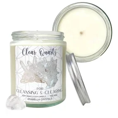 Clear Quartz Crystal Candle