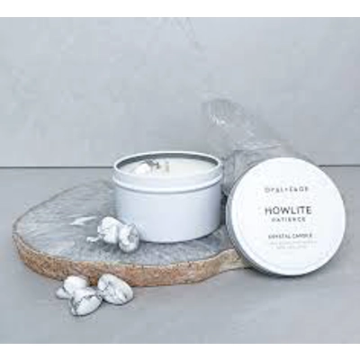 Howlite Crystal Candle
