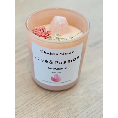 Rose Quartz Crystal Candle Rose Quartz Crystal Candle