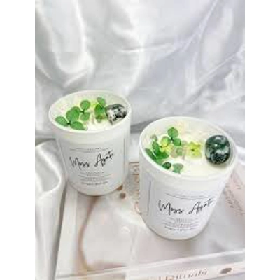 Moss Agate Crystal Candle Moss Agate Crystal Candle