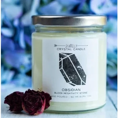 Obsidian Crystal Candle Obsidian Crystal Candle