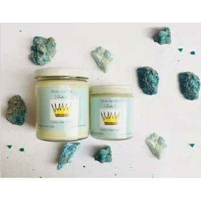 Blue Apatite Crystal Candle Blue Apatite Crystal Candle