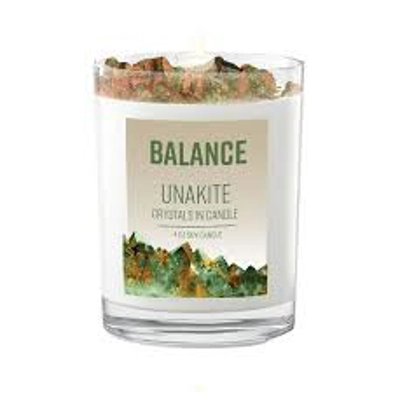 Unakite Crystal Candle