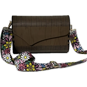 Handcrafted Wooden Handbag, Cross-Body Purse, one of a kind in dark walnut