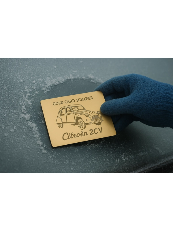 Gold card ice scraper