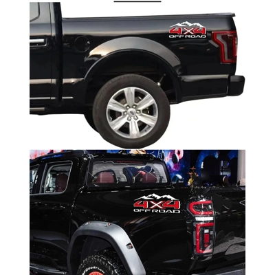 2 pcs. 4x4 off-road decal sticker truck bedside