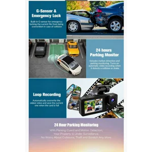 Triple lens dash cam,1080p hd, night vision and reverse camera