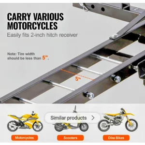 Steel motorcycle,gasbike carrier, 600lb receiver hitch w/ loading ramp