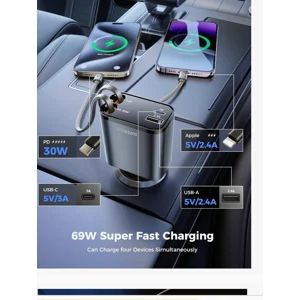 Superone Retractable Dual C Car Charger