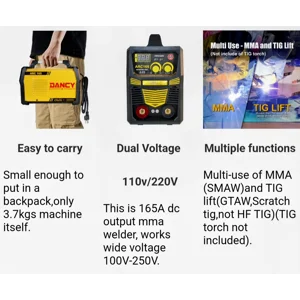 Arc 165 110/220 165A Portable MMA Welder Dual VoltageStck ARC Manual  Welding Machine DIY Home Use