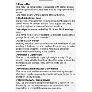 Arc 165 110/220 165A Portable MMA Welder Dual VoltageStck ARC Manual  Welding Machine DIY Home Use