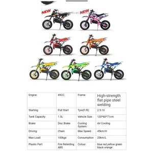 Factory Direct 50cc 2 Stroke Off- Road Model PCA01 Dirt Bike Off-Road Small Motorcycle