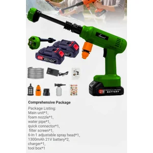 6 in 1 Portable Cordless High Pressure Car Wash Gun, High Capacity Lithium Battery for Yard, Car