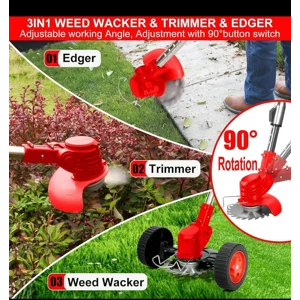 Electric Weed Wacker Adjustable Cordless Weed Eater, 3 in 1 String Trimmer Lawn with 2 Batteries ,