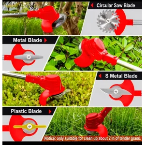 Electric Weed Wacker Adjustable Cordless Weed Eater, 3 in 1 String Trimmer Lawn with 2 Batteries ,