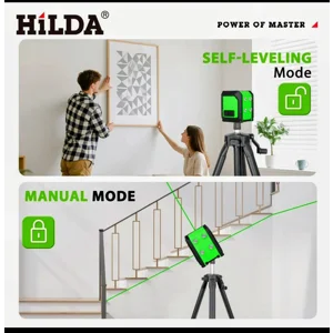 Hilda Lazer Level 2Lines Cross Line Laser Level Self Leveling Horizontal & Vertical