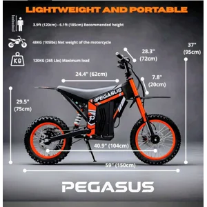 Pegasus Electric Dirt Bike 2000w Power Electric 2wd Dirt Bike U. S. Warehouse Fast Free Shipping