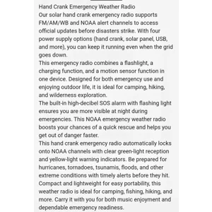 Portable 4000mAh Hand Crank Solar Recharge Flashlight Emergency Weather Radio USB Phone Charging
