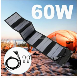 US Stock 60w Portable Foldable Solar Panel w/ USB 5V Charger 7fay Shipping
