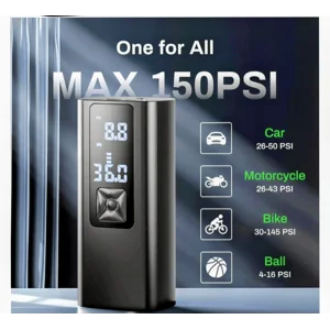 Portable 150PSI Digital Tire Inflator for Car Motorcycle Balls w/6000mah Battery Pressure Gauge