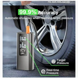 Portable 150PSI Digital Tire Inflator for Car Motorcycle Balls w/6000mah Battery Pressure Gauge
