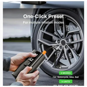 Portable 150PSI Digital Tire Inflator for Car Motorcycle Balls w/6000mah Battery Pressure Gauge