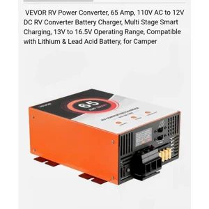 Smart 65amp RV Power Converter Multi Stage Charger Comparable 110v AC 12v DC 16.5 Lithium Lead Acid