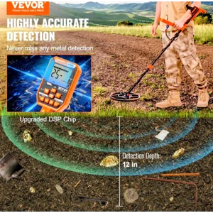 DB Wholesale Professional Rechargeable Gold Detector 12in Coil Waterproof LCD 7 Modes