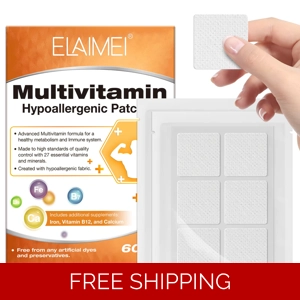 Boost your health effortlessly with ELAIMEI Advanced Multivitamin Patches — your new go-to for a vibrant, energised life. Crafted with care and tested to high standards, our patches deliver 27 essential vitamins and minerals directly into your body, supporting a strong metabolism and a resilient immune system. Made with hypoallergenic materials, they’re gentle on your skin and suitable for everyone.