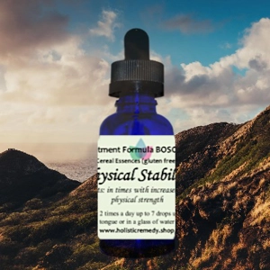 Physical Stability Remedy bottle for use under increased stress,
In the event of exhaustion, tiredness, and pressure to perform, in times of increased stress, such as flu season.