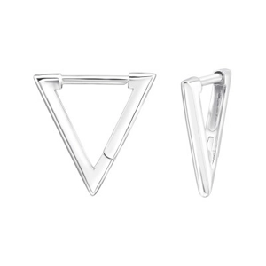 Sterling Silver Triangle Huggies Hoop Earrings