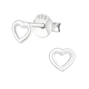 Sterling Silver Mini Heart Stud Earrings