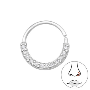 Sterling Silver Cubic Zirconia Nose Ring