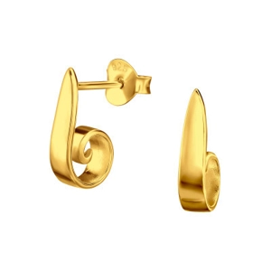 Gold Plated Sterling Silver Curly Stud Earrings