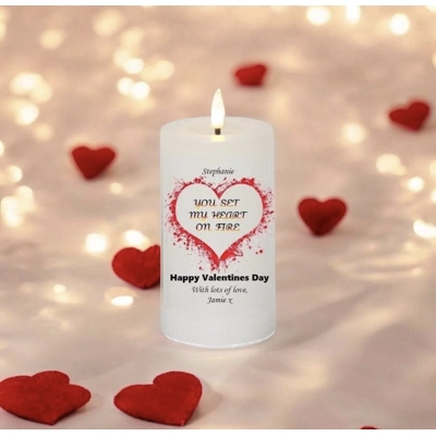 Happy Valentines Day Candle - Set My Heart On Fire