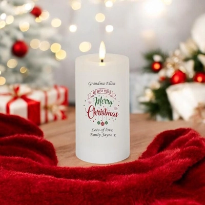 Personalised Bauble Wreath Candle