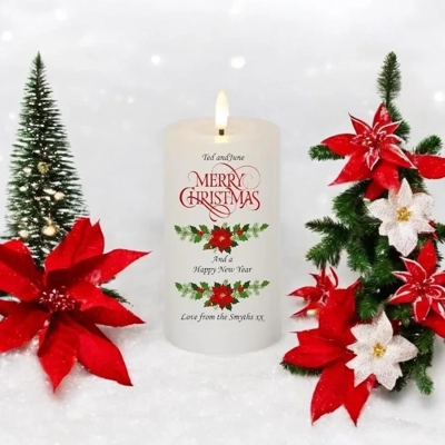 Christmas Wreath Personalised Candle